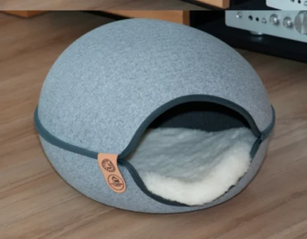 Kapsuła Cat House z filcu „Błękitnoszary” — zdjęcie 2 Kapsuła Cat House z filcu „Błękitnoszary” — zdjęcie 2