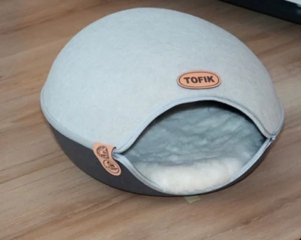 Kapsuła Cat House z filcu „Perłowy szary” — zdjęcie 2 Kapsuła Cat House z filcu „Perłowy szary” — zdjęcie 2