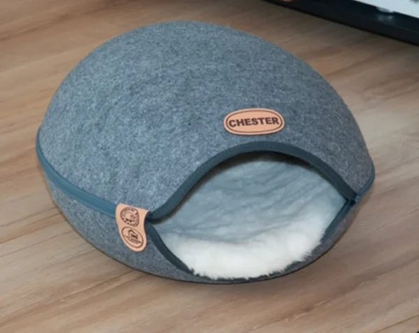 Kapsuła Cat House z filcu „Stalowy szary” — zdjęcie 2 Kapsuła Cat House z filcu „Stalowy szary” — zdjęcie 2