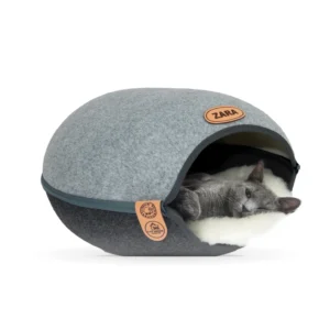 Kapsuła Cat House z filcu „Szary melanż”